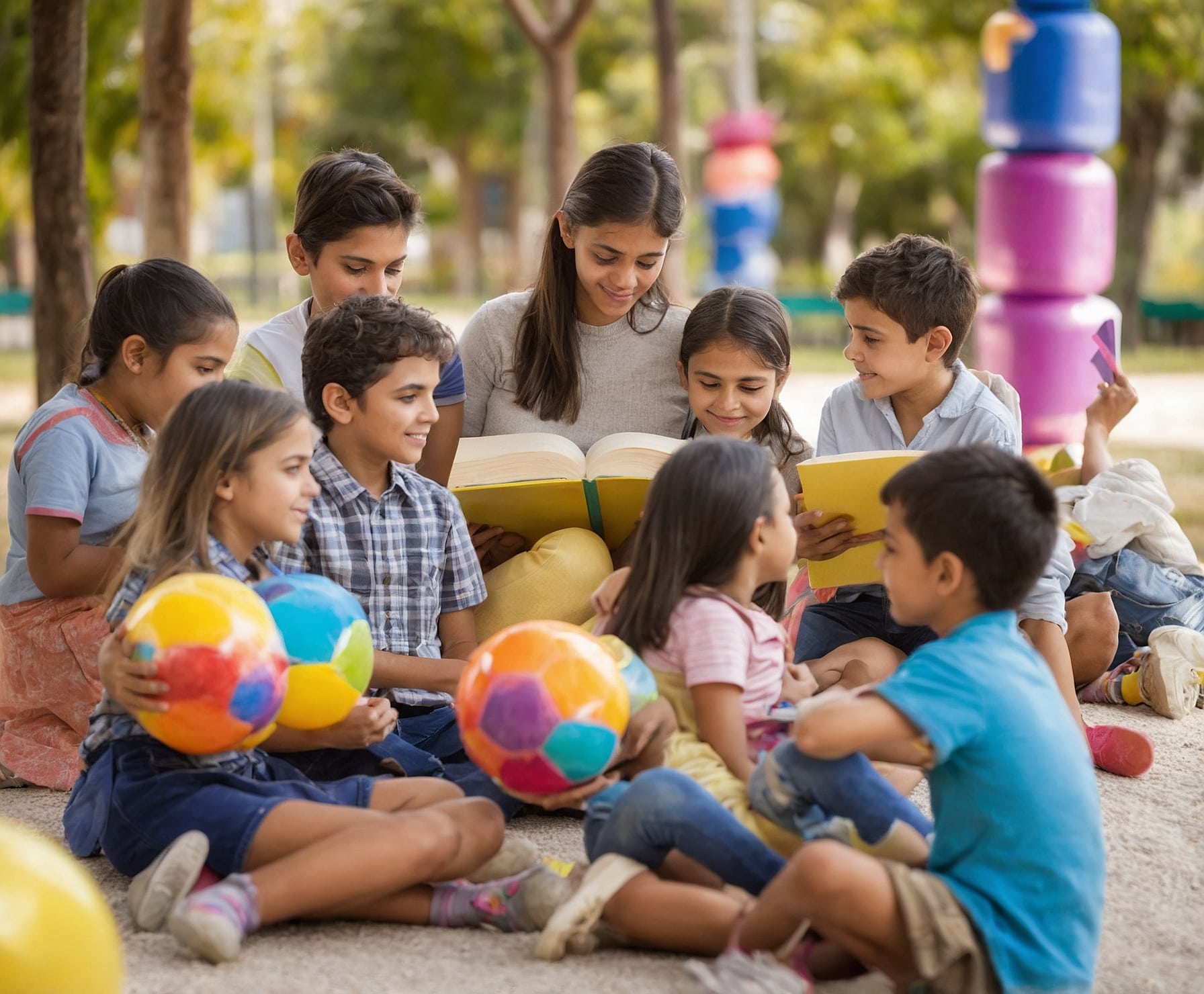 Niños aprendiendo y divirtiéndose